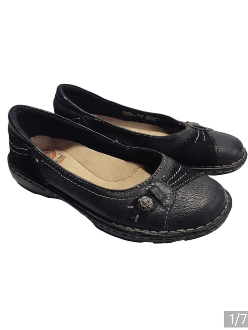 Earth Spirit Gelron Women's Black Slip On Casual Flats Comfy Shoes Size 7.5